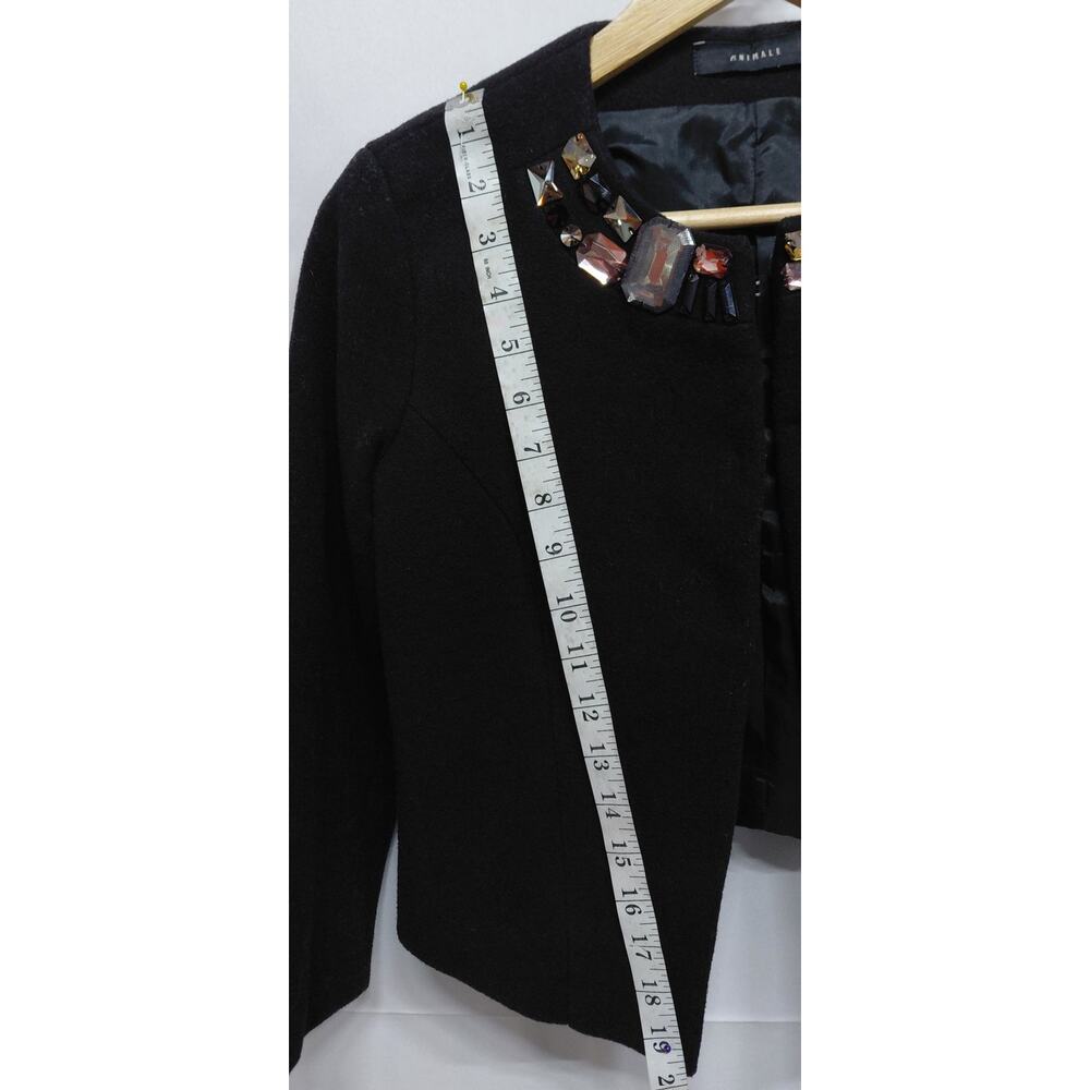 Animale Embellished Black Jacket Solid Long Sleev… - image 7